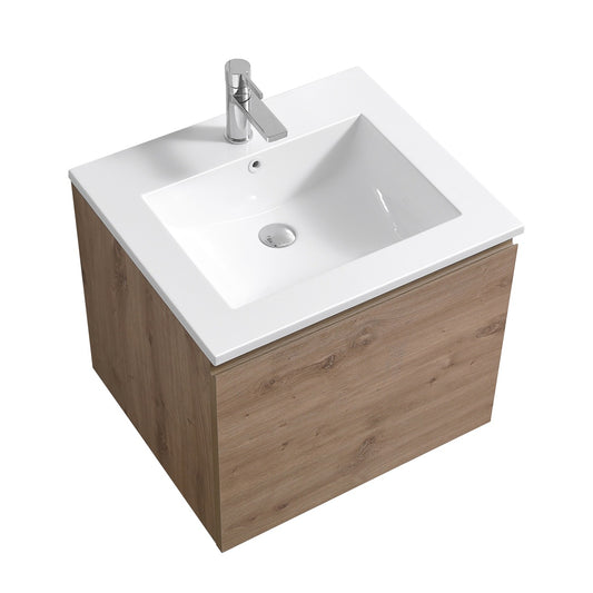 KubeBath 24″ Balli Modern Bathroom Vanity in White Oak Finish