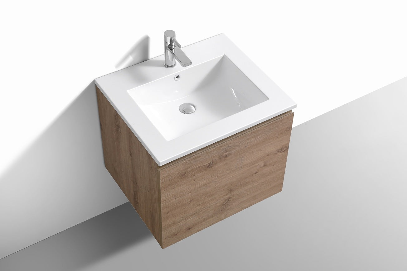 KubeBath 24″ Balli Modern Bathroom Vanity in White Oak Finish