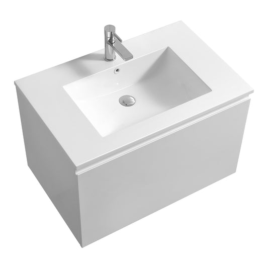 KubeBath 32″ Balli Modern Bathroom Vanity in High Gloss White Finish