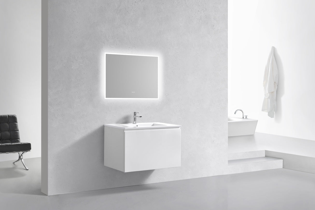 KubeBath 32″ Balli Modern Bathroom Vanity in High Gloss White Finish