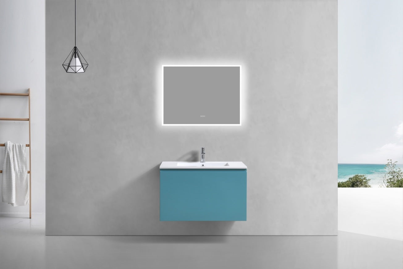 KubeBath 32″ Balli Modern Bathroom Vanity in Teal Green Finish
