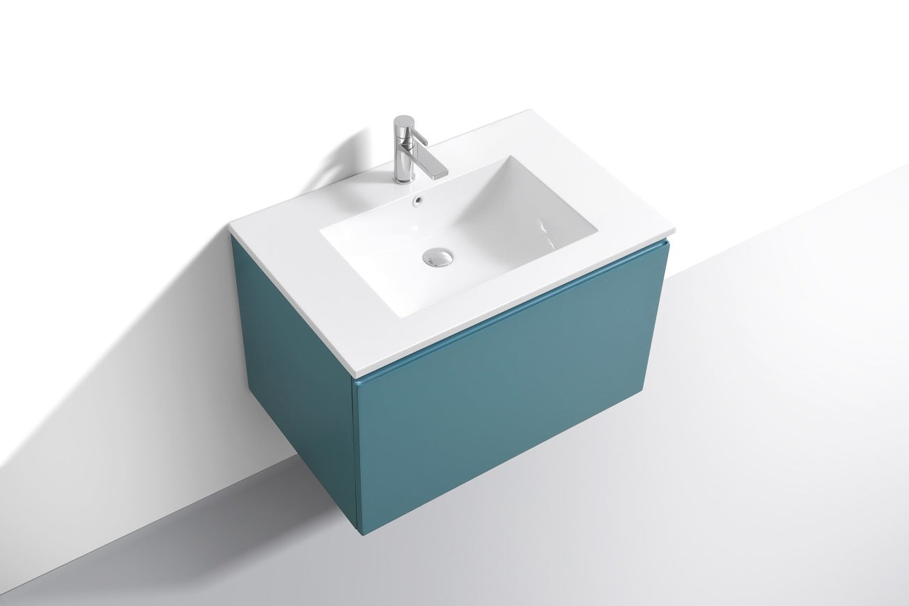 KubeBath 32″ Balli Modern Bathroom Vanity in Teal Green Finish
