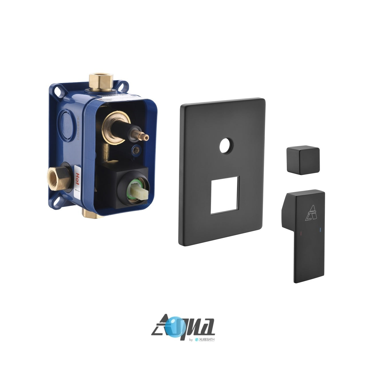 Aqua Piazza Black Shower Set w/ 12″ Ceiling Mount Square Rain Shower, 4 Body Jets and Handheld