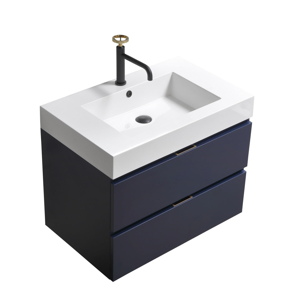 Bliss 30″ Blue Wall Mount Modern Bathroom Vanity