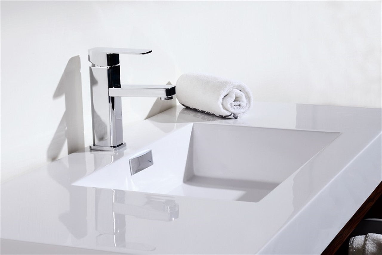 Bliss 40″ Gray Oak Wall Mount Modern Bathroom Vanity