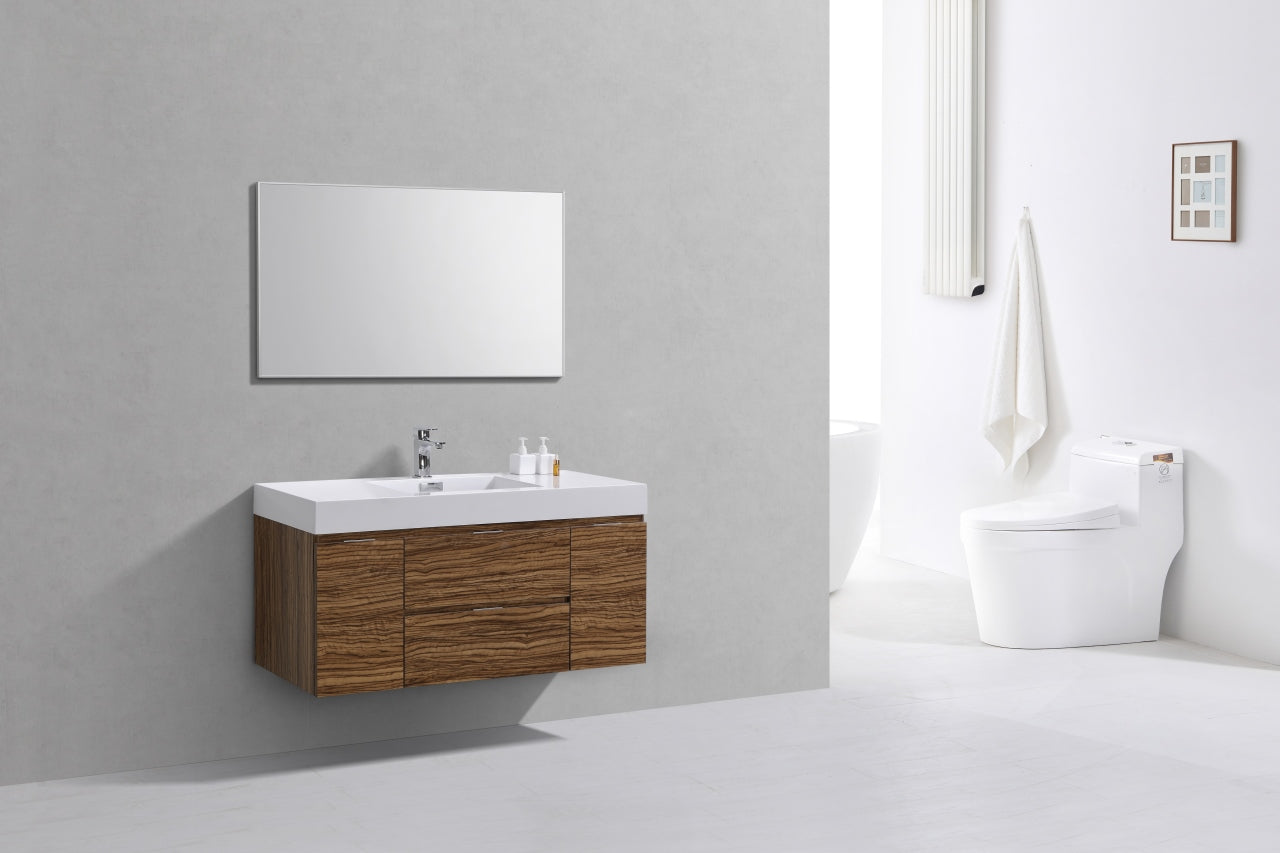 Bliss 48″ Chestnut Wall Mount Single Sink Modern Bathroom Vanity
