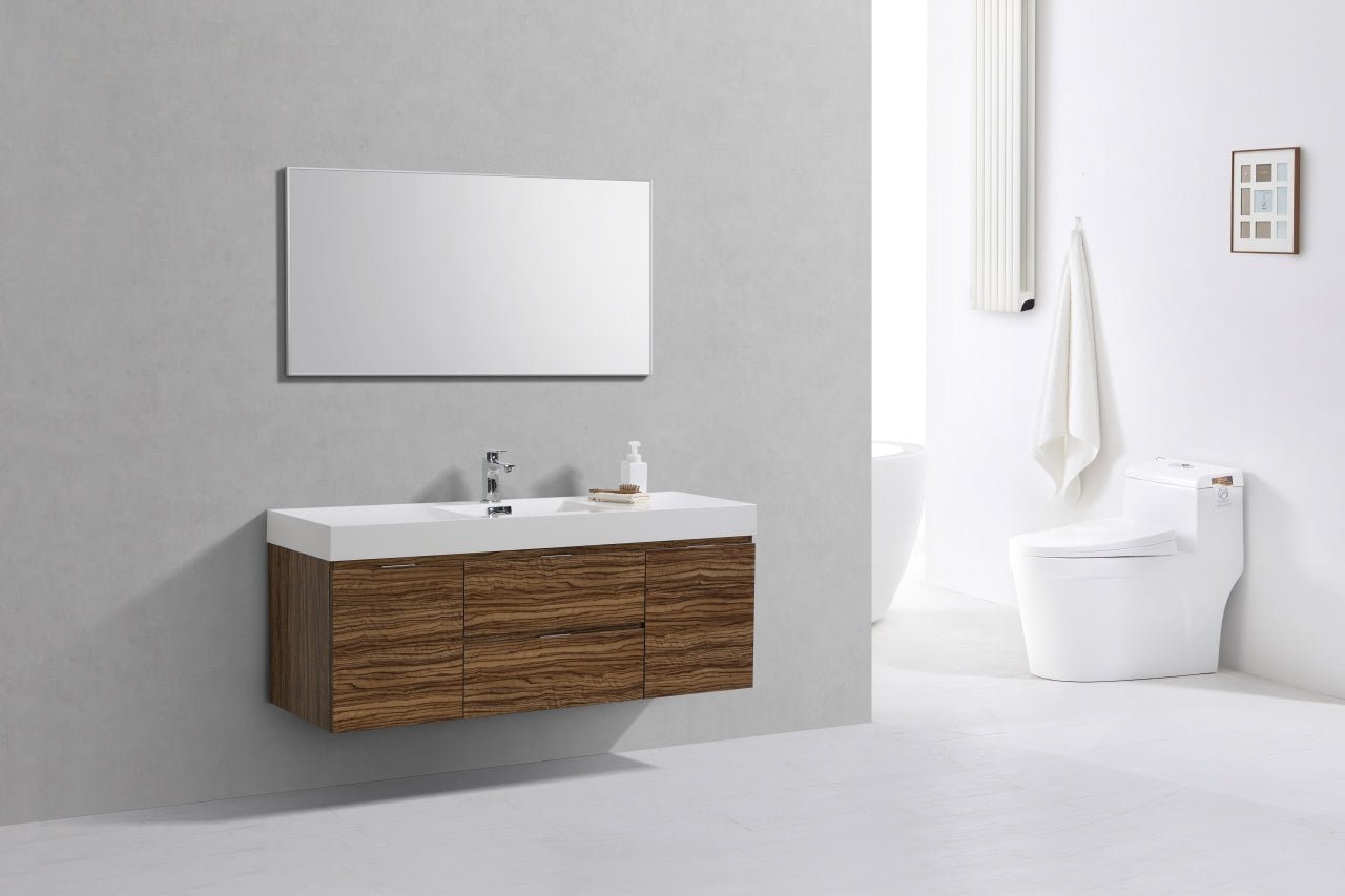 Bliss 60″ Chestnut Wall Mount Single Sink Modern Bathroom Vanity
