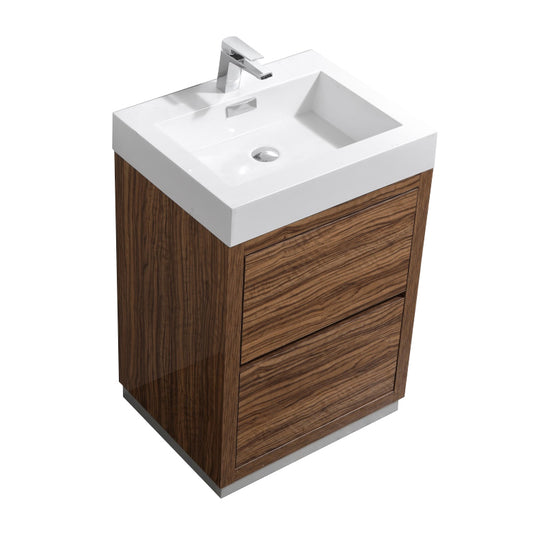 Bliss 24″ Chestnut Free Standing Modern Bathroom Vanity