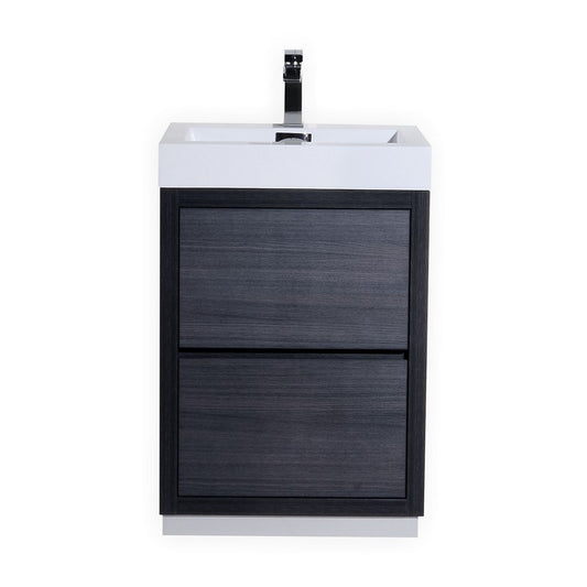 Bliss 24″ Gray Oak Free Standing Modern Bathroom Vanity