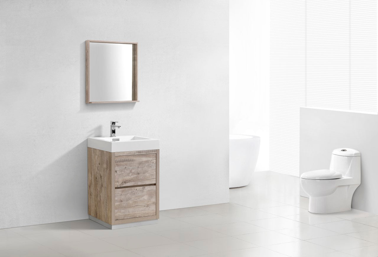 Bliss 24″ Nature Wood Floor Mount Modern Bathroom Vanity