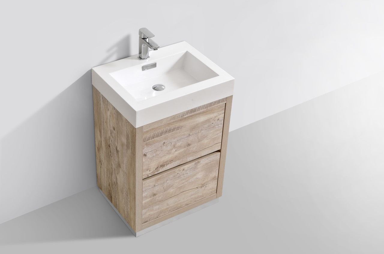 Bliss 24″ Nature Wood Floor Mount Modern Bathroom Vanity