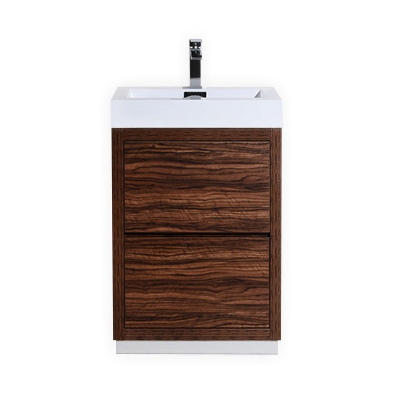 Bliss 24″ Walnut Free Standing Modern Bathroom Vanity