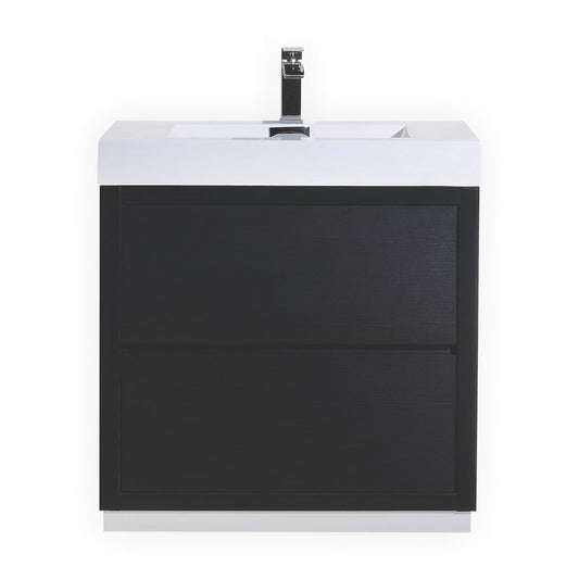 Bliss 30″ Black Free Standing Modern Bathroom Vanity