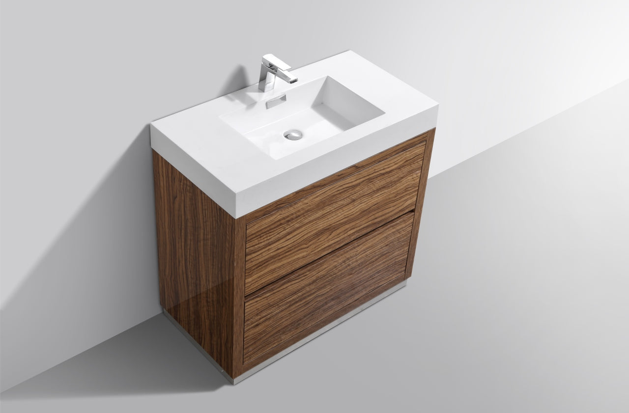 Bliss 36″ Chestnut Free Standing Modern Bathroom Vanity