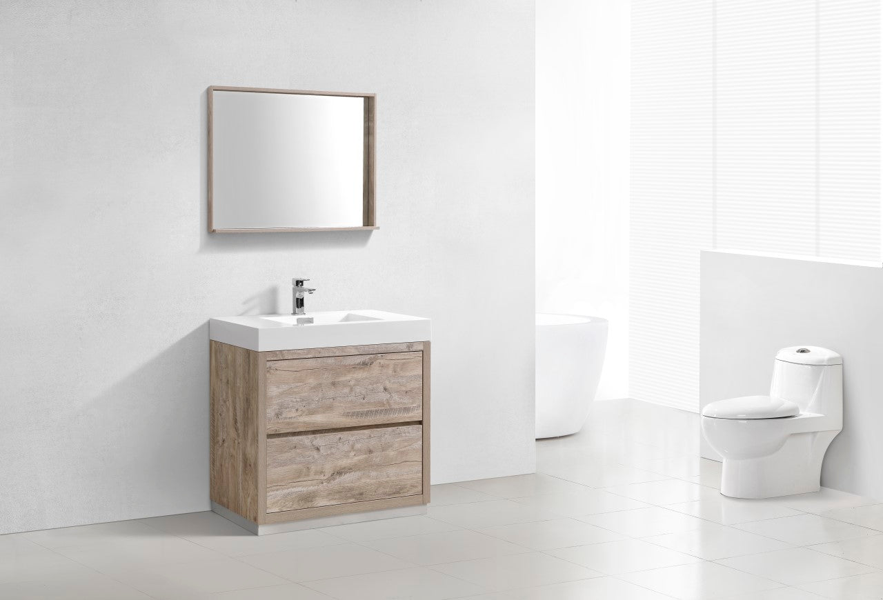 Bliss 36″ Nature Wood Floor Mount Modern Bathroom Vanity