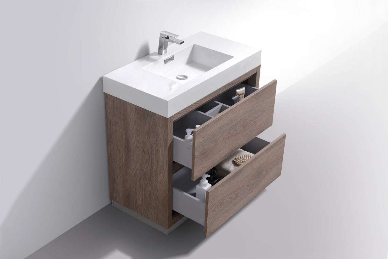 Bliss 40″ Butternut Free Standing Modern Bathroom Vanity