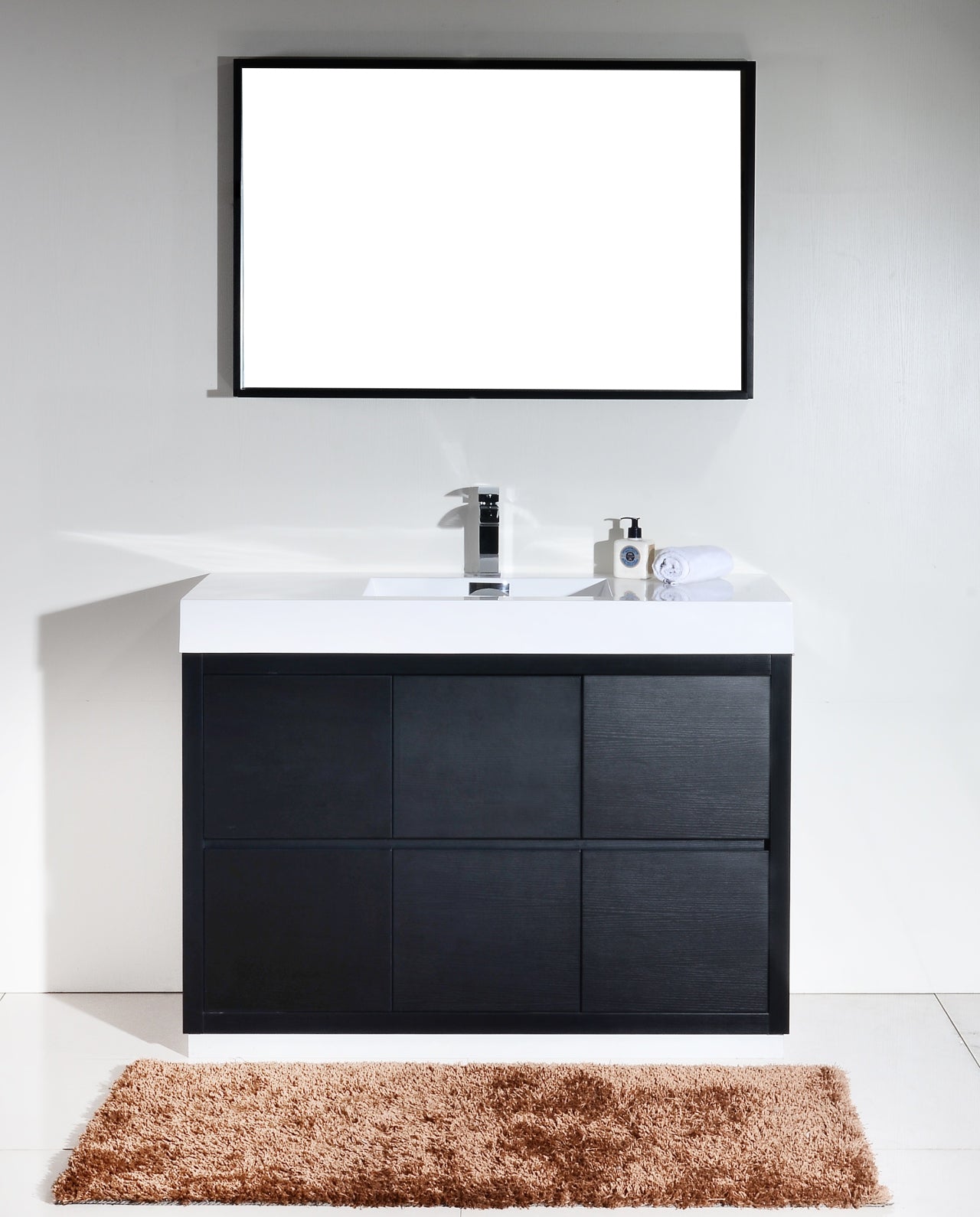Bliss 48″ Black Free Standing Modern Bathroom Vanity