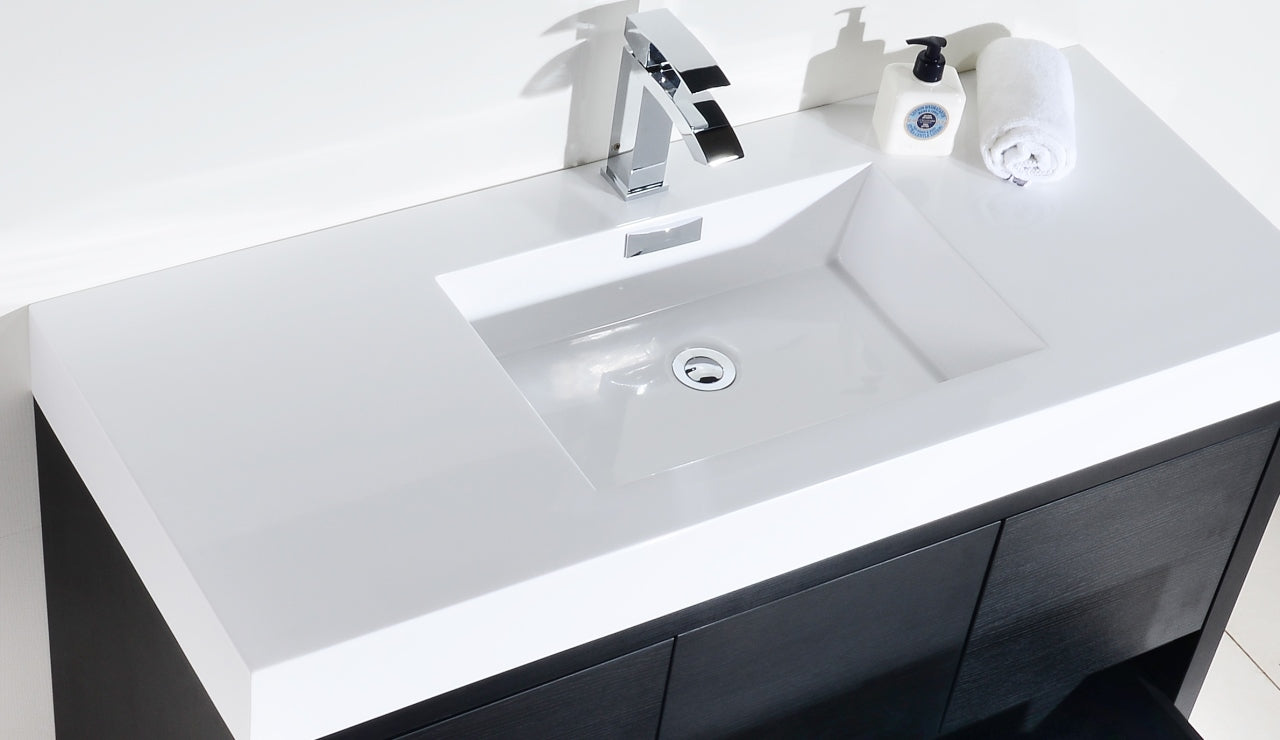 Bliss 48″ Black Free Standing Modern Bathroom Vanity