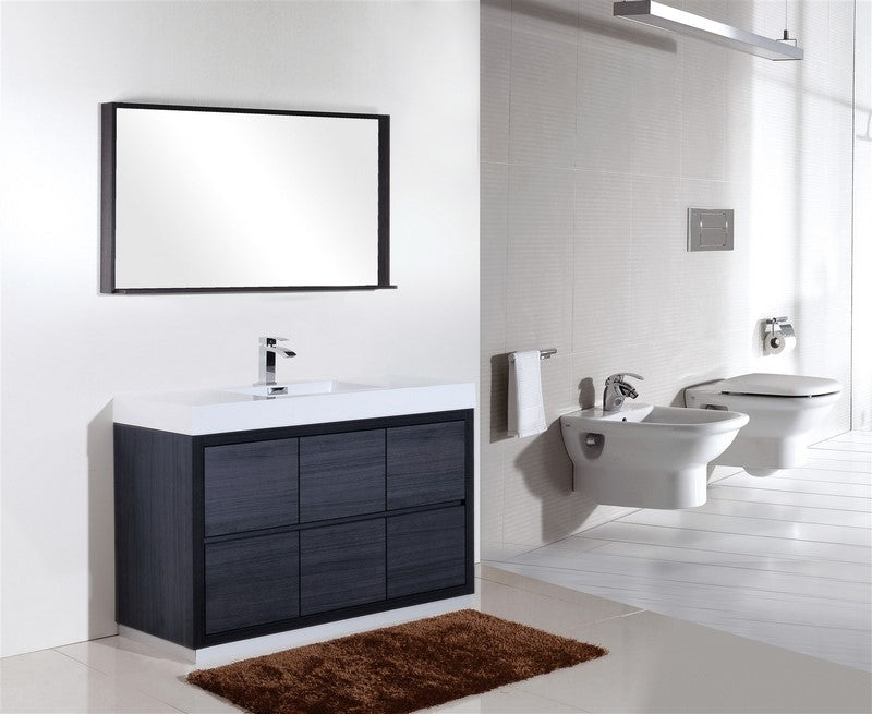 Bliss 60″ Single Sink Gray Oak Free Standing Modern Bathroom Vanity