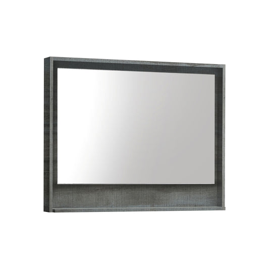 36″ Wide Mirror w/ Shelf – Ocean Gray