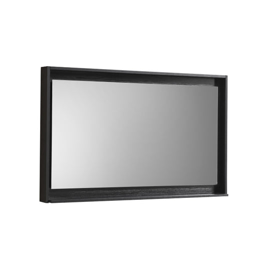 40″ Wide Mirror w/ Shelf – Black