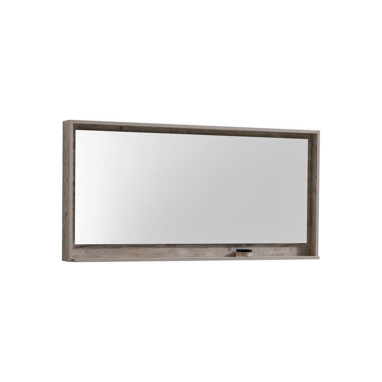 60″ Wide Mirror w/ Shelf – Nature Wood