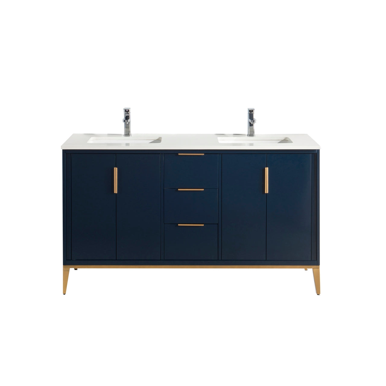 Divani 60″ Gloss Blue Vanity W/ Quartz Counter Top