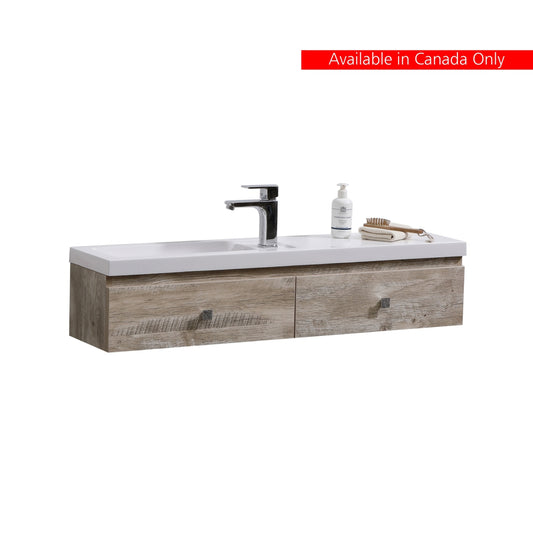 Kube Elise 44″ Nature Wood Wall Mount Modern Bathroom Vanity