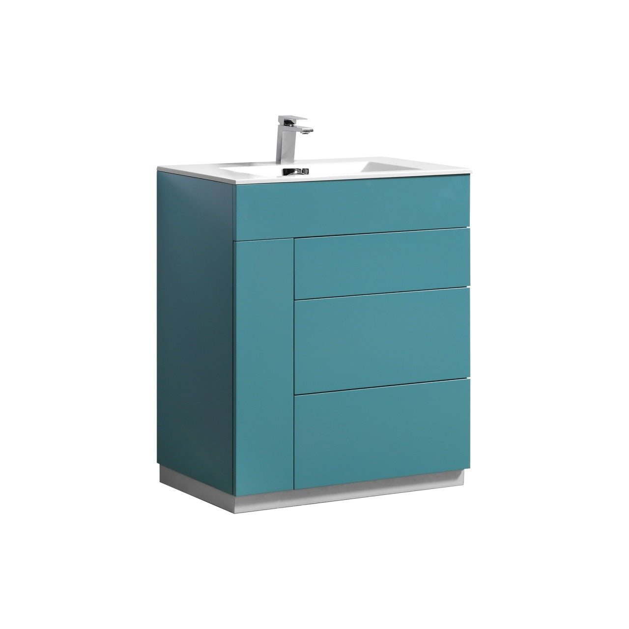 Milano 30″ Teal Green Floor Mount Modern Bathroom Vanity