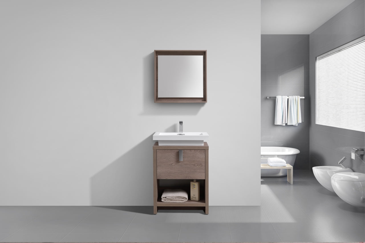 Levi 24″ Butternut Modern Bathroom Vanity w/ Cubby Hole