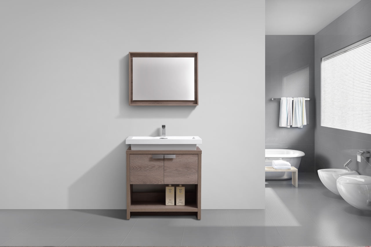 Levi 32″ Butternut Modern Bathroom Vanity w/ Cubby Hole