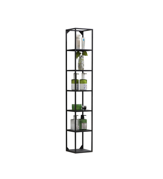 Kube 47” High Wall Mount Metal Shelf Unit – Black