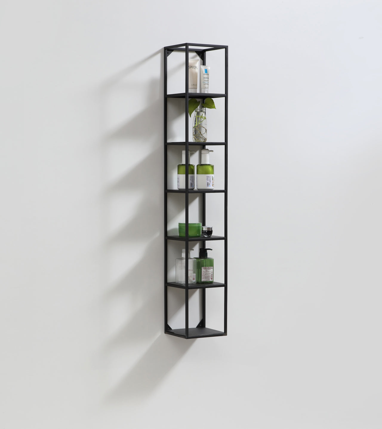 Kube 47” High Wall Mount Metal Shelf Unit – Black