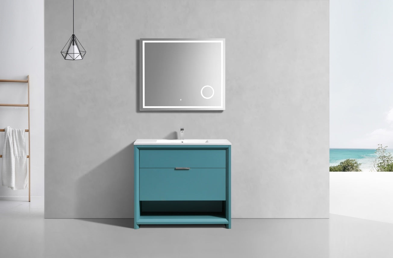 KubeBath 36″ Nudo Modern Bathroom Vanity in Teal Green Finish