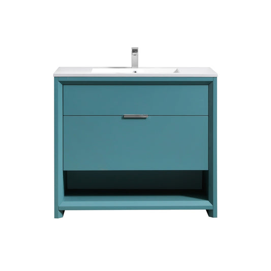 KubeBath 36″ Nudo Modern Bathroom Vanity in Teal Green Finish