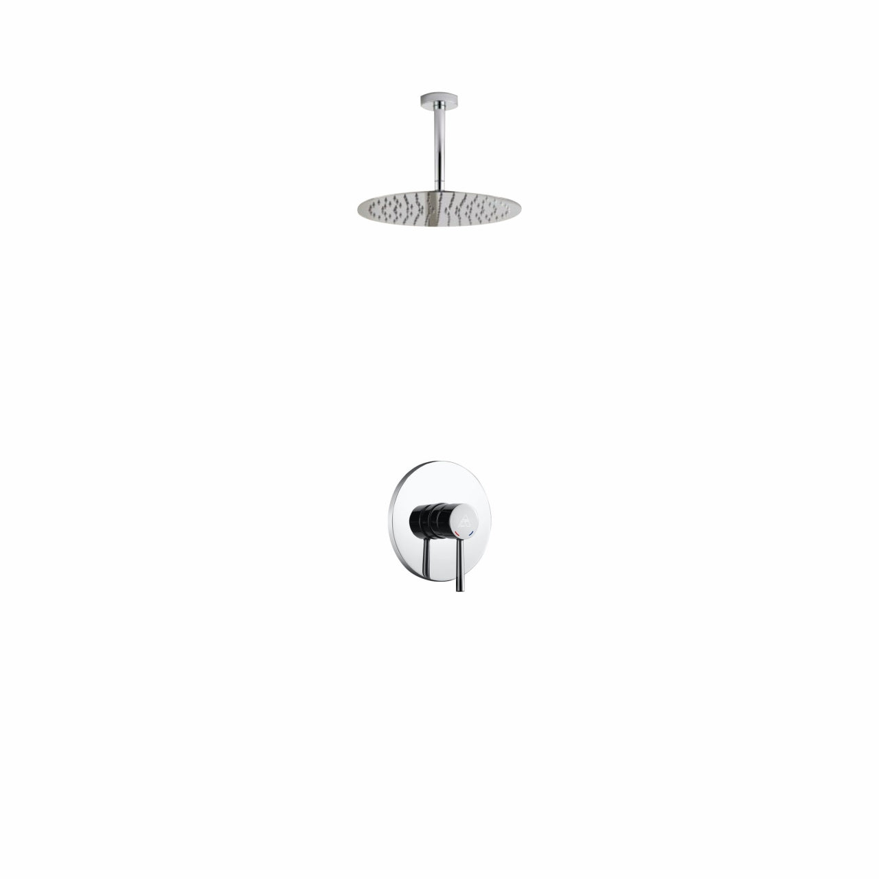Aqua Rondo Shower Set w/ Ceiling Mount 12″ Rain Shower