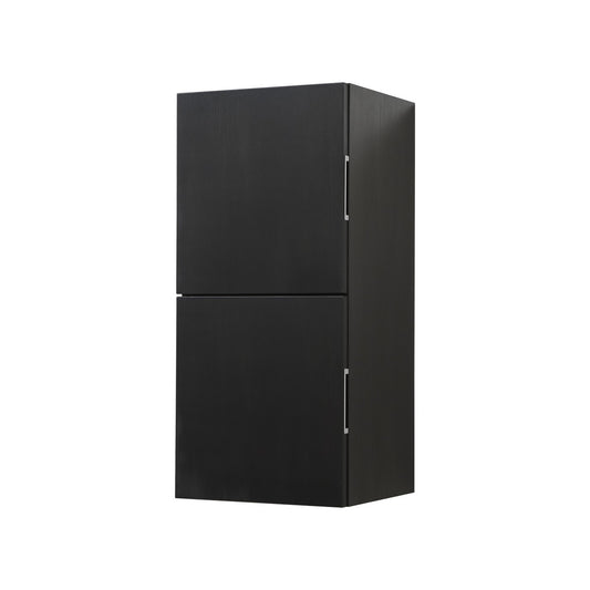 Bathroom Black Wood Linen Side Cabinet w/ 2 Storage Areas