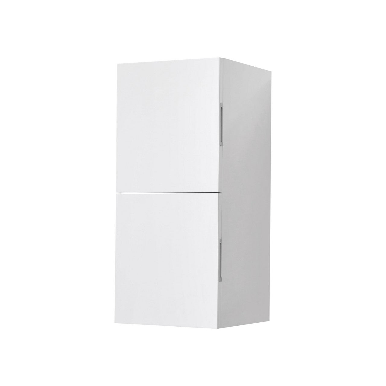 Bathroom High Gloss White Linen Side Cabinet w/ 2 Storage Areas